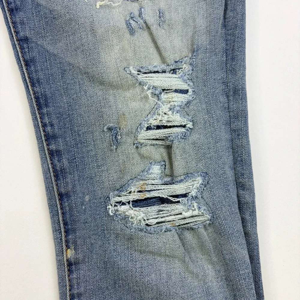 Abercrombie & Fitch Super Skinny Jeans Womens 28/6 Medium Distressed Patchwork